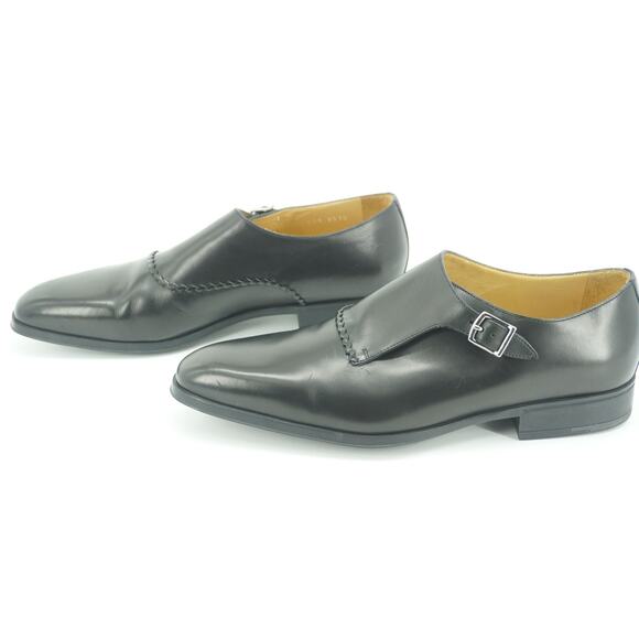 Sutor Mantellassi Marzio Black Leather Monk Strap Loafers Size 10 slip on $565 - Picture 4 of 10